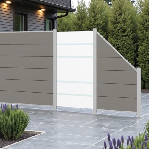 Wpc sichtschutzzaun grau - sichtschutzzaun,