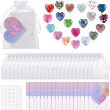 20 Stück Herz Stein Edelsteine Set für Kinder & Erwachsene: Glückssteine Kristal