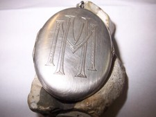 Medaillon-800er-Silber-Hand-Gravur-MM-Art-déco-Deutsch 1910-1930