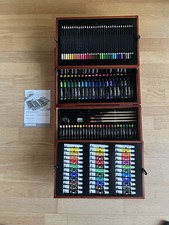 Crelando Künstler-Malkoffer, komplett+unbenutzt, Holzkoffer mit Gebrauchsspuren