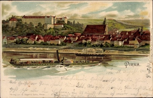 Litho pirna der elbe - litho, an