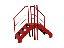 2x Stahltreppe Außentreppe Höhe 760 mm Industrietreppe Terassentreppe Treppe