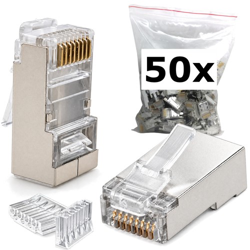 50x cat6 rj45 stecker - 50x,