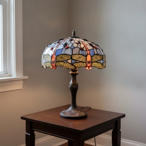 Tiffany stil lampe blau - stil,