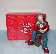 Gilde Clown Figur "Leseratte" sitzend, in OVP, Figur des Jahres 2000, Neuwertig