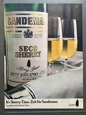Sandeman Seco Sherry Jerez Spanien Original 1981 Vintage Advert Werbung Reklame