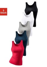 Petite Fleur Damen Unterhemd 5er-Pack Tanktop Unterwäsche bunt NEU