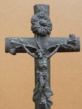 ALTES KREUZ KRUZIFIX STANDKREUZ ZINN ANTIK SELTEN
