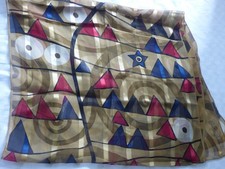 Seidenschal "Christian Fischbacher" abstraktes Muster Dreiecke Schnörkel Seide