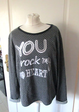 sweatshirt Bluhmod Shirt Longshirt Tunika grau weiß glitzer punkte print XL 46