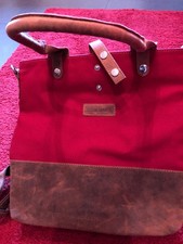 Bruno Banani	SHOPPER TASCHE Bordeaux Canvas und Lederimitat Natur