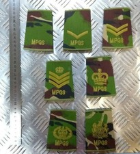 Woodland DPM Camo MPGS Military Provost Guard Service Rank Slides British Army