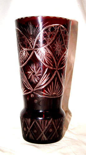 Rubinglas vase kristall - rubinglas,