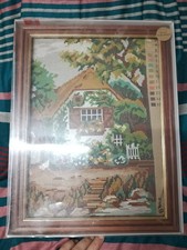 2 x Gobelin Stickbild Halber