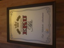 Reklame Glasschild - Kulmbacher EKU Pils - schon älter - sehr gut erhalten