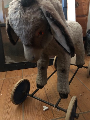 Steiff rolltier reittier - reittier, esel