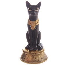 Ägyptische Katzen Göttin Bastet Figur Glücksbringer schwarz 13cm