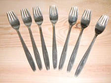 Wilkens Sarina 90er Silberauflage 7 Menügabeln  - gut - anschauen