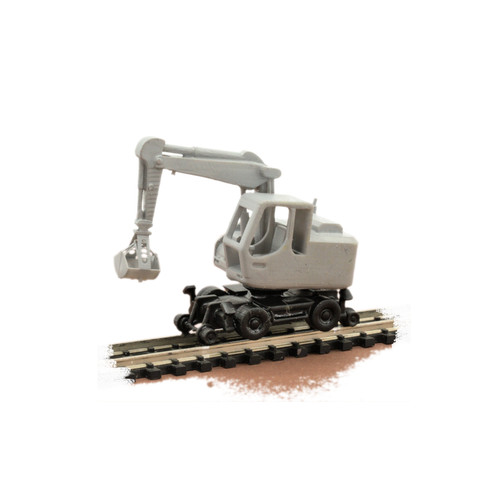 Zweiwegebagger grau mit - , korb