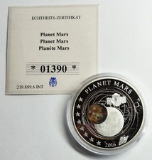 Farb-Medaille 2016 Silber Unser Sonnensystem: Planet MARS PP Zertifikat + Kapsel