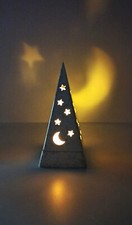 PARTYLITE - Porzellan Teelichthalter - Mond,Sterne Dekor - H.26 cm - OVP