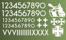 RC Panzer 1/10 Decals in weiß