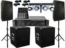 3000 Watt Pa Anlage 3 wege Box USB Musiker Mischpult DJ Licht Light bar LED