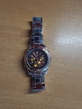 Fossil Uhr Silber Gold Rot