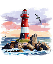 Lighthouse sticker 9x9 - , cm