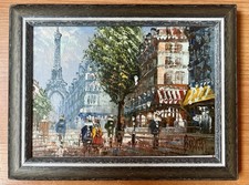 Paris Gemälde Place de la Bastille Öl/Acryl siginiert