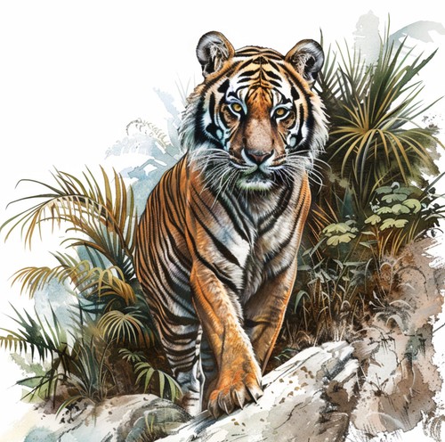 Wandbild tiger raubkatze - wandbild,