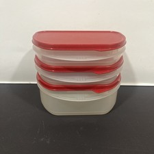 Tupperware Frischekabinett I 2 x 300 ml & 1x 600 ml I Deckel Rot