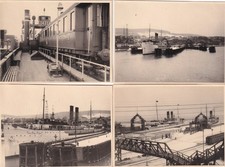 4 x Foto - Rügen Sassnitz Hafen Schiffe Eisenbahn - 1930er