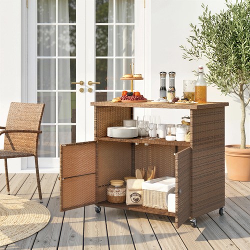 Servierwagen rattan - servierwagen,
