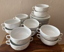 Friesland Melitta „Schloss Gödens“ Form 50, 12 Suppentassen mit Untertassen weiß