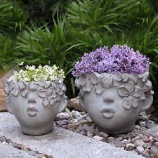 Blumentopf Gesicht Kussmund Grau Küssende Büste Übertopf Kopf Vintage Pflanzkopf