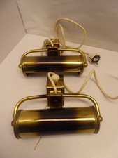 Paar Klavierlampen Klemm-Leuchte Art Deco Bilderleuchte Lampe Messing Klemmlampe