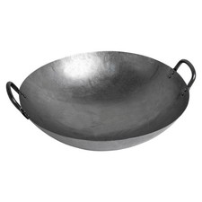 Wok Pfanne 31 cm Ø (12 Zoll) runder Boden Carbon Stahl 2 Henkel China Gastronomi