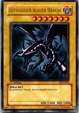 Rotäugiger Schwarzer Drache 1. Auflage SDJ-001 Ultra Rare Yugioh Deutsch EXC