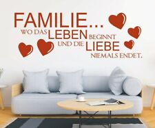 Wohnzimmer Wandtattoo Spruch Familie ist wo das Leben beginnt Liebe Wanddeko 4