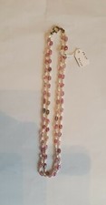 Rosa Turmalin mit Perlen Kette Salzwasser Perlen aus Japan 2er reihige ca. 41cm