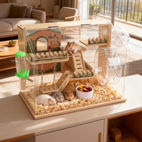 Hamsterkäfig holz 40x30x15cm - hamsterkäfig,
