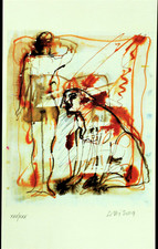Carmelo Zotti (1933 -2007) " Erotische Szene" Lithographie 30/30, handsigniert