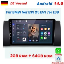 Für BMW 5er E39 X5 E53 7er E38 Carplay 2+64GB Android 14 Autoradio GPS NAVI DAB+