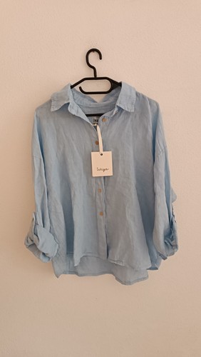 Leinenbluse hellblau wiya - hellblau,