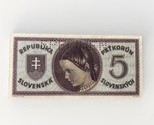 BANKNOTE SLOWAKEI, 5 Kronen