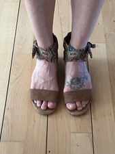 Sandalen Deichmann Graceland braun Gr. 36 Reißverschluss hinten