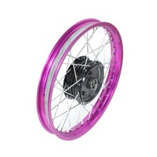 Alufelge lila, Speichen verchromt für Simson S51 S50 S53 KR51 Schwalbe Duo Star 