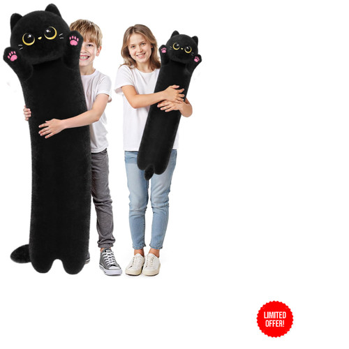 Schwarzes katzen plüschkissen - katzen,