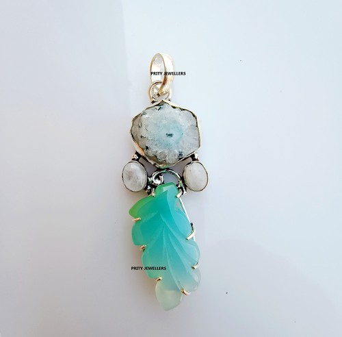 Chrysopras mit solar - mit, druzy